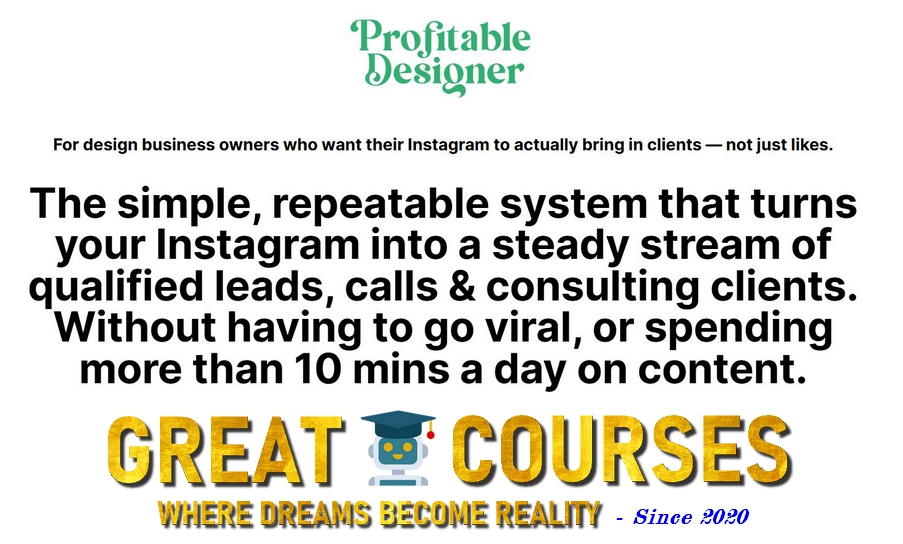 Profitable Designer By Patrick O'Connell - Free Download Course Profitable Designer By Patrick O'Connell - Free Download Course